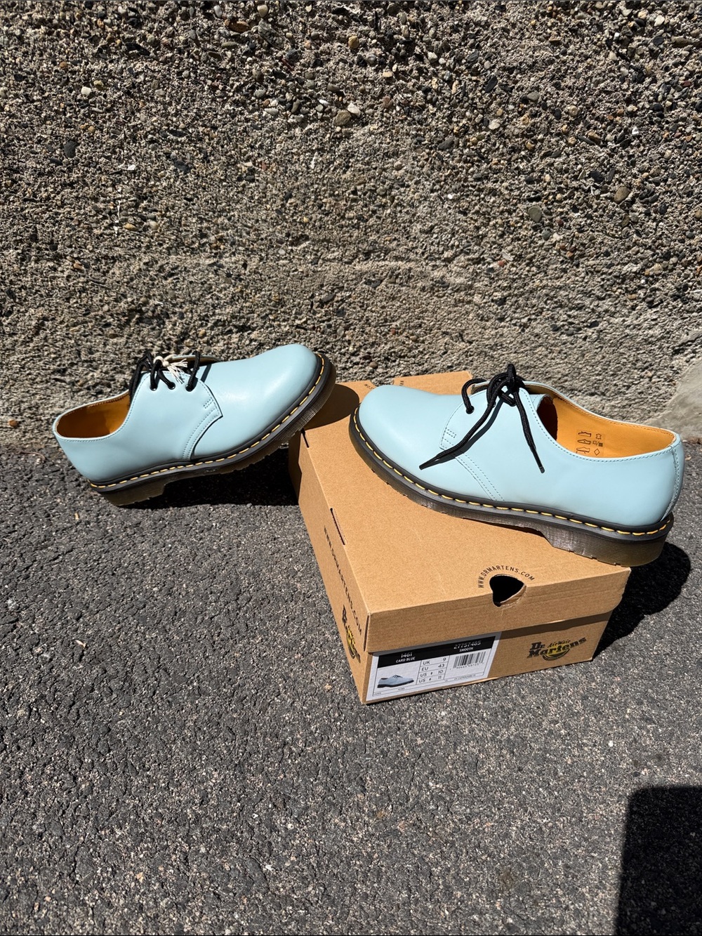 Dr. Martens Pastel Blue 3-Eye Derby Shoes